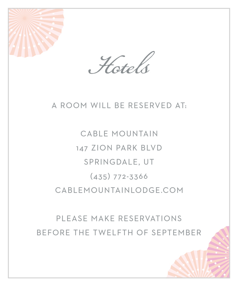 Paper Rosettes Accommodation Cards