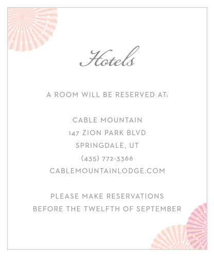Paper Rosettes Accommodation Cards