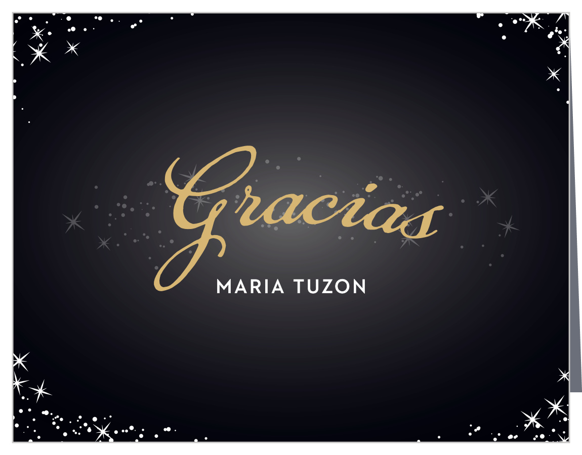 Sparkle Dust Foil Quinceañera Thank You Cards