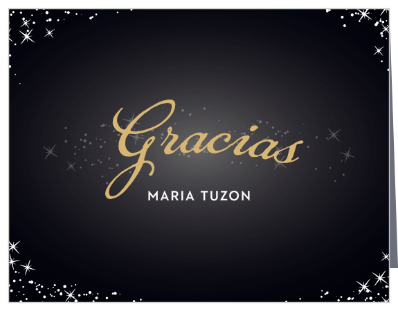 Sparkle Dust Foil Quinceañera Thank You Cards
