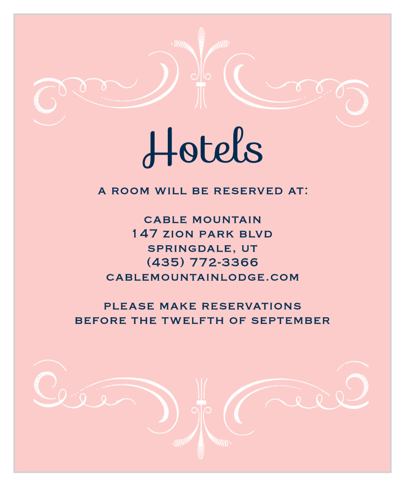Sweet Elegance Accommodation Cards