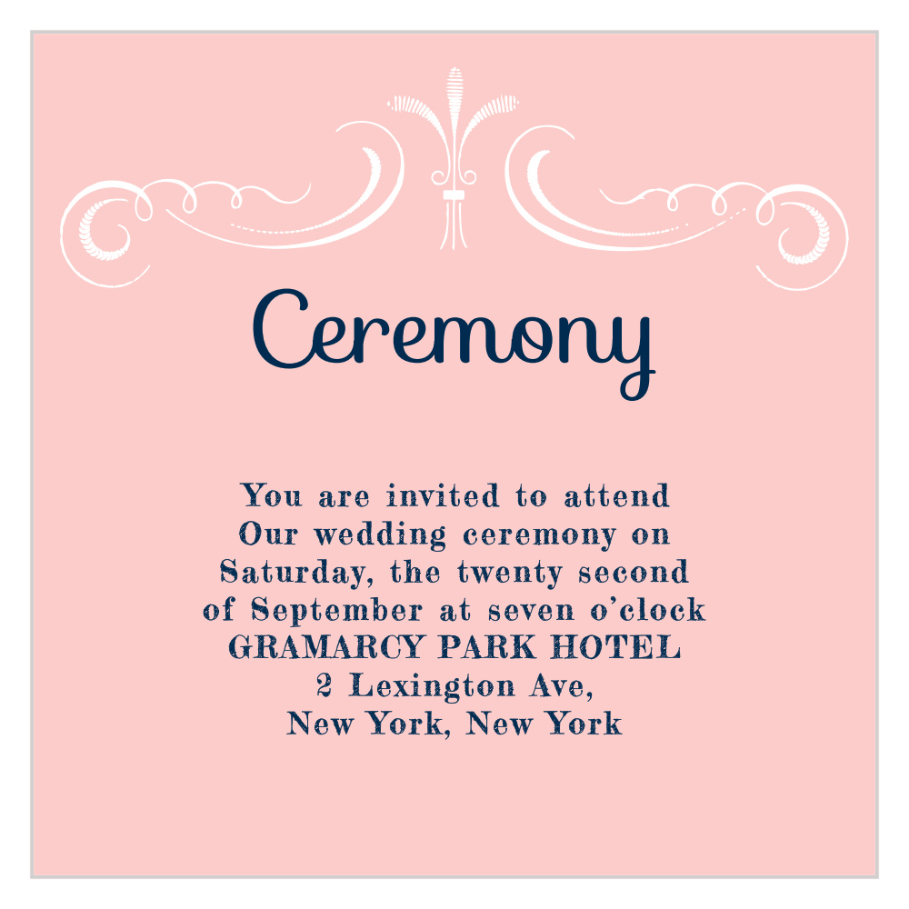 Sweet Elegance Ceremony Cards