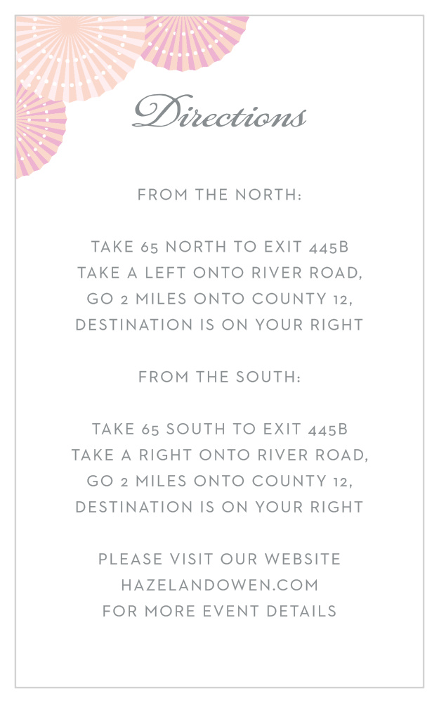 Paper Rosettes Direction Cards