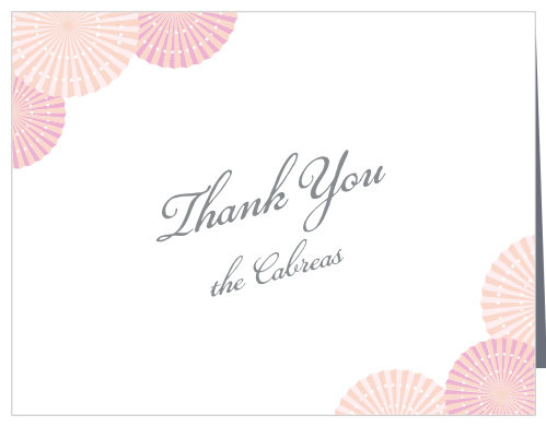Paper Rosettes Wedding Thank You Cards