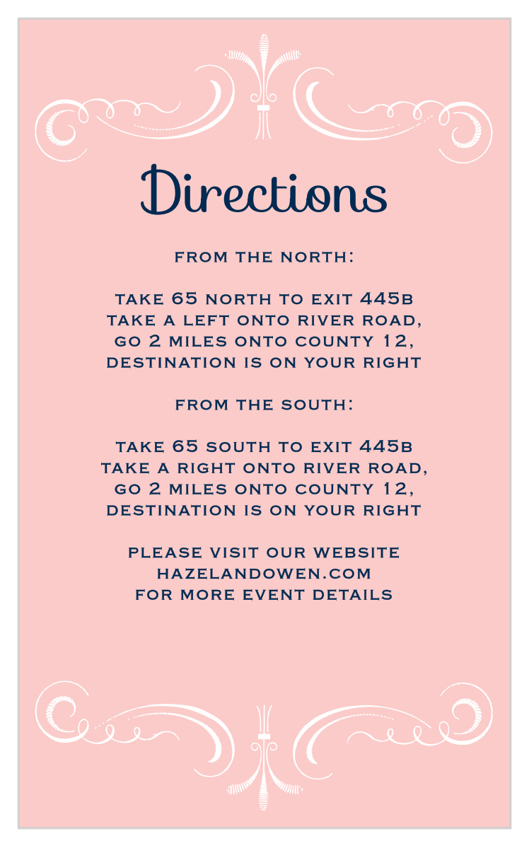Sweet Elegance Direction Cards