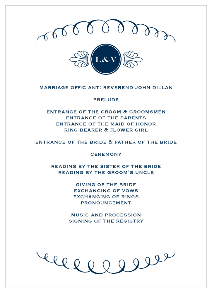 Sweet Elegance Wedding Programs