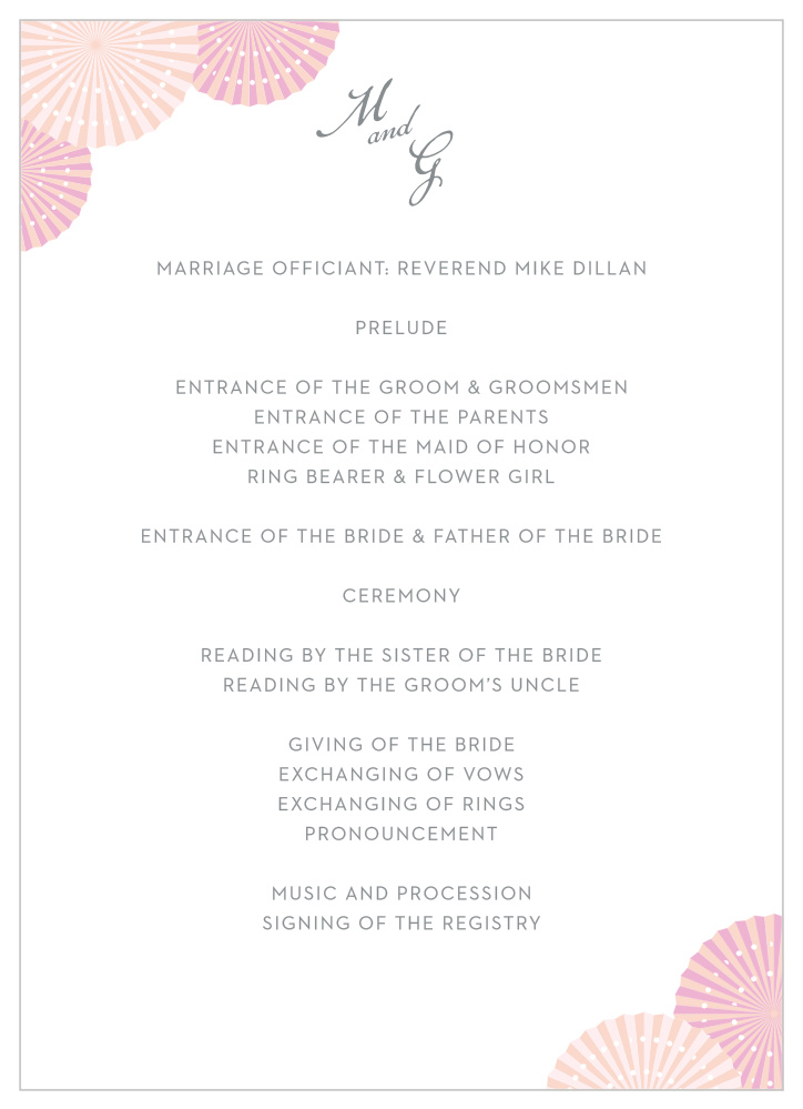 Paper Rosettes Wedding Programs