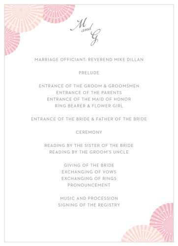 Paper Rosettes Wedding Programs
