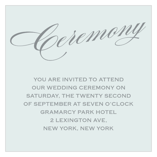 Prim & Proper Ceremony Cards