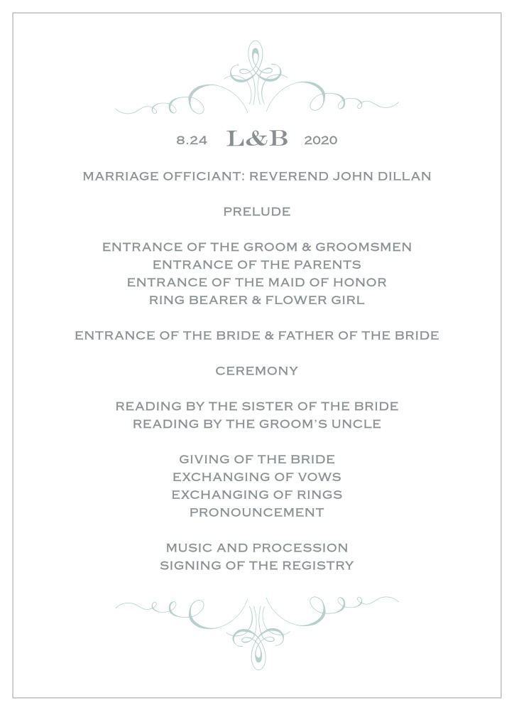 Prim & Proper Wedding Programs