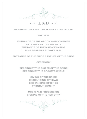 Prim & Proper Wedding Programs
