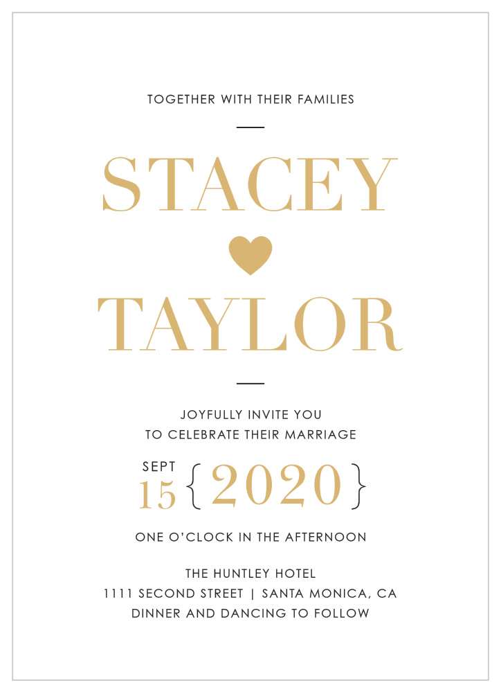 Refined Type Foil Wedding Invitations