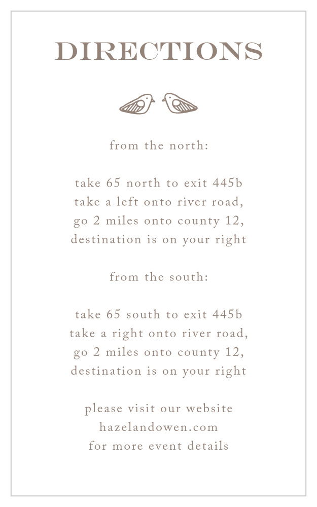 Rustic Barn Direction Cards