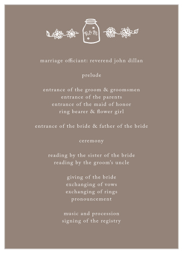 Rustic Barn Wedding Programs