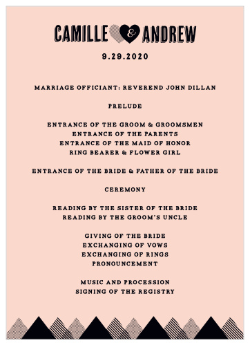 Rough Diamond Wedding Programs
