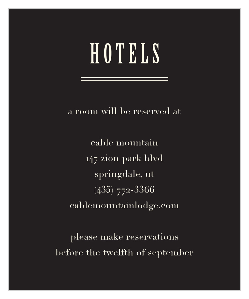 Ex Libris Accommodation Cards