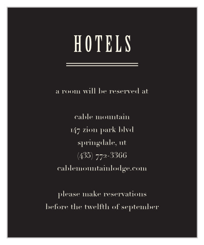 Ex Libris Accommodation Cards