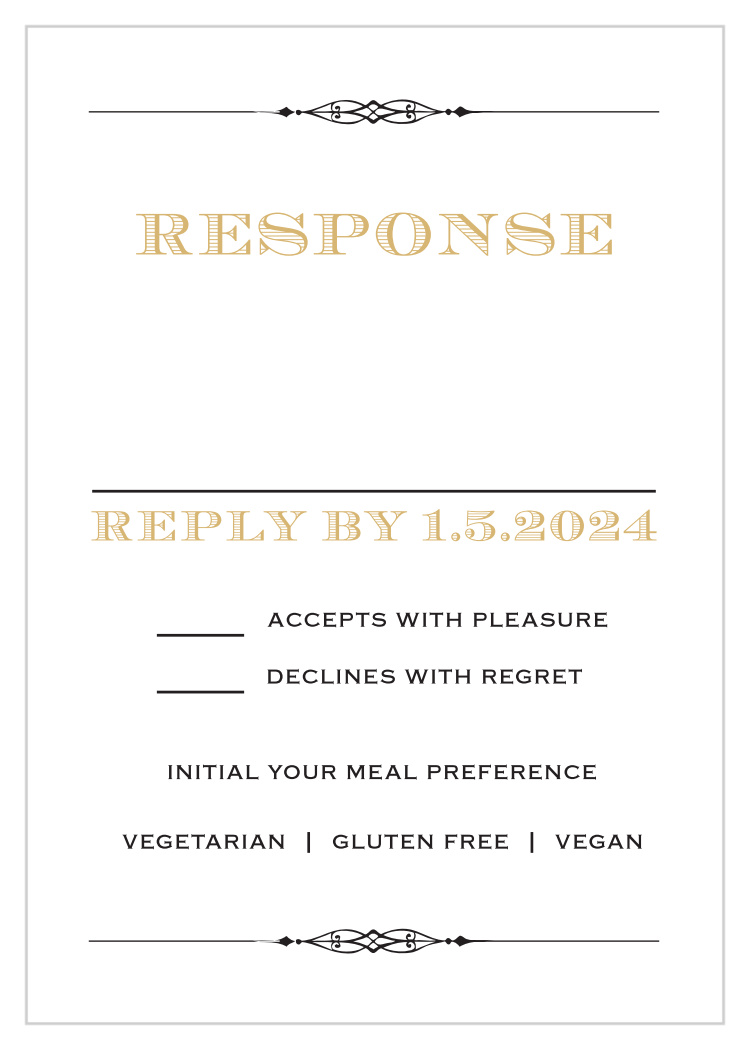 Lovely Vintage Foil Response Cards