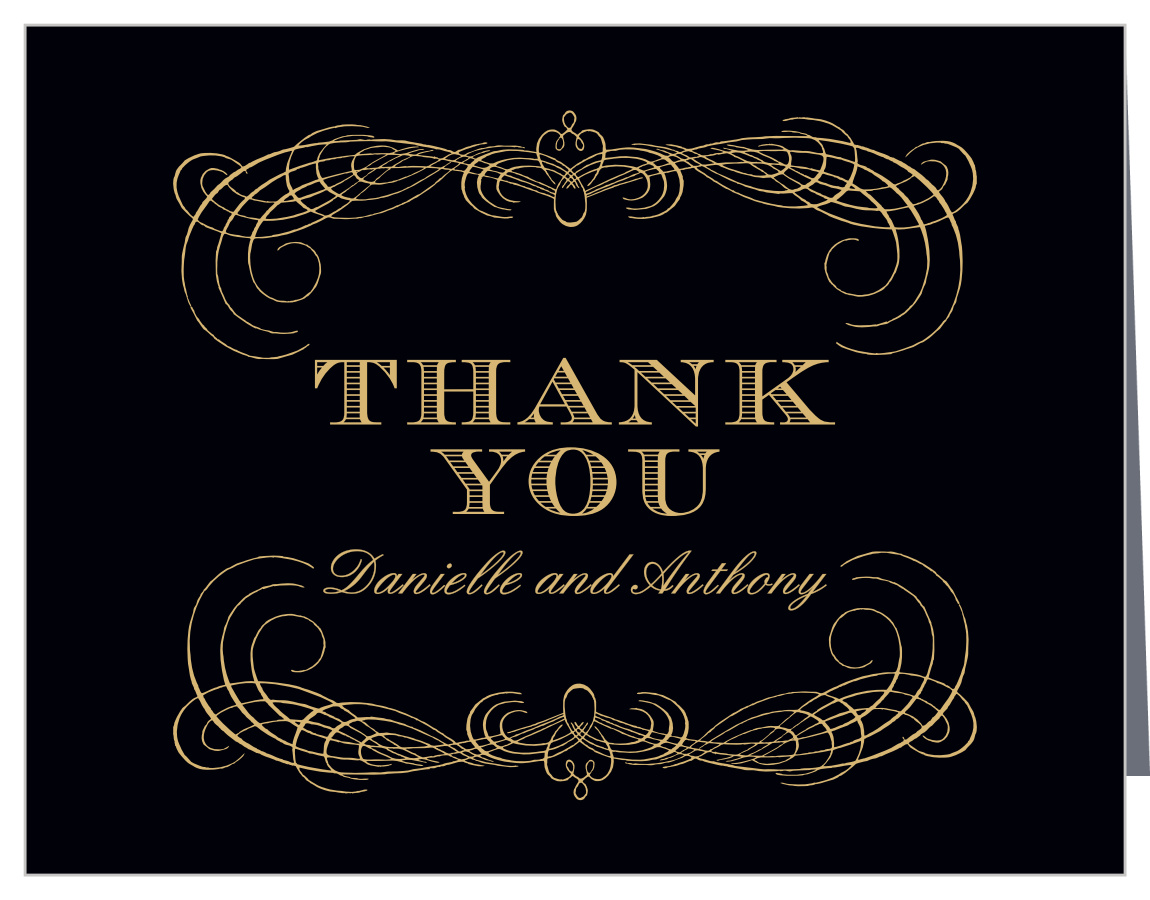 Lovely Vintage Foil Wedding Thank You Cards