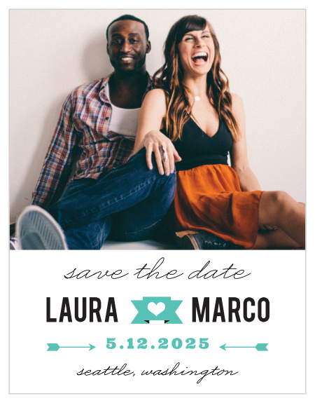 From the Love vs. Design collection by Basic Invite comes the Love Struck Save-the-Date Cards, an elaborate and modern take on cupid's arrow!