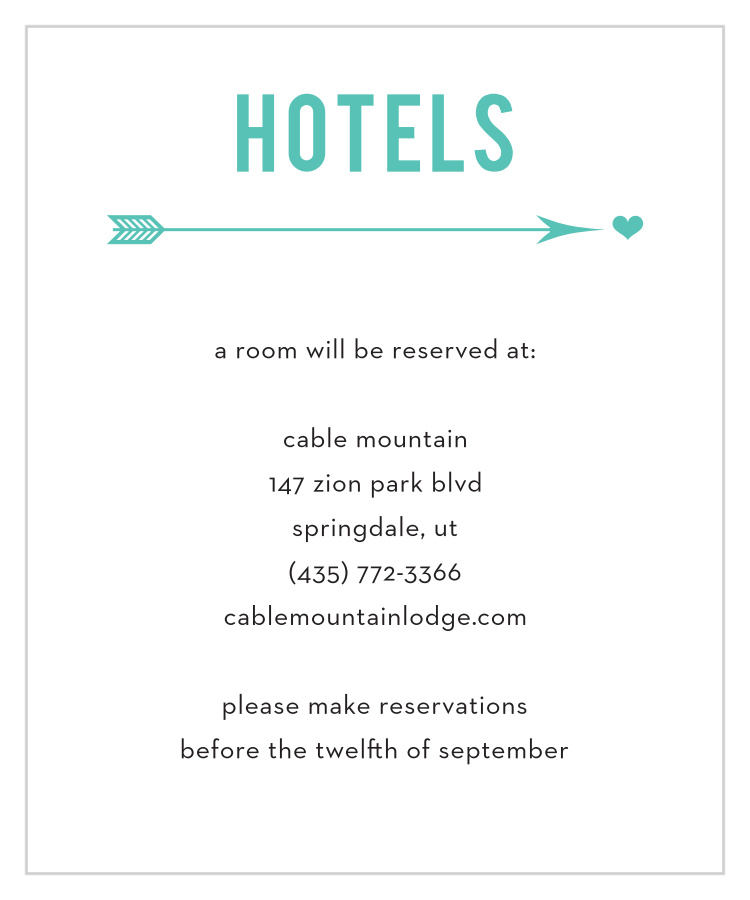 Love Struck Accommodation Cards