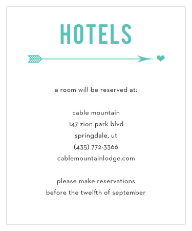 Love Struck Accommodation Cards