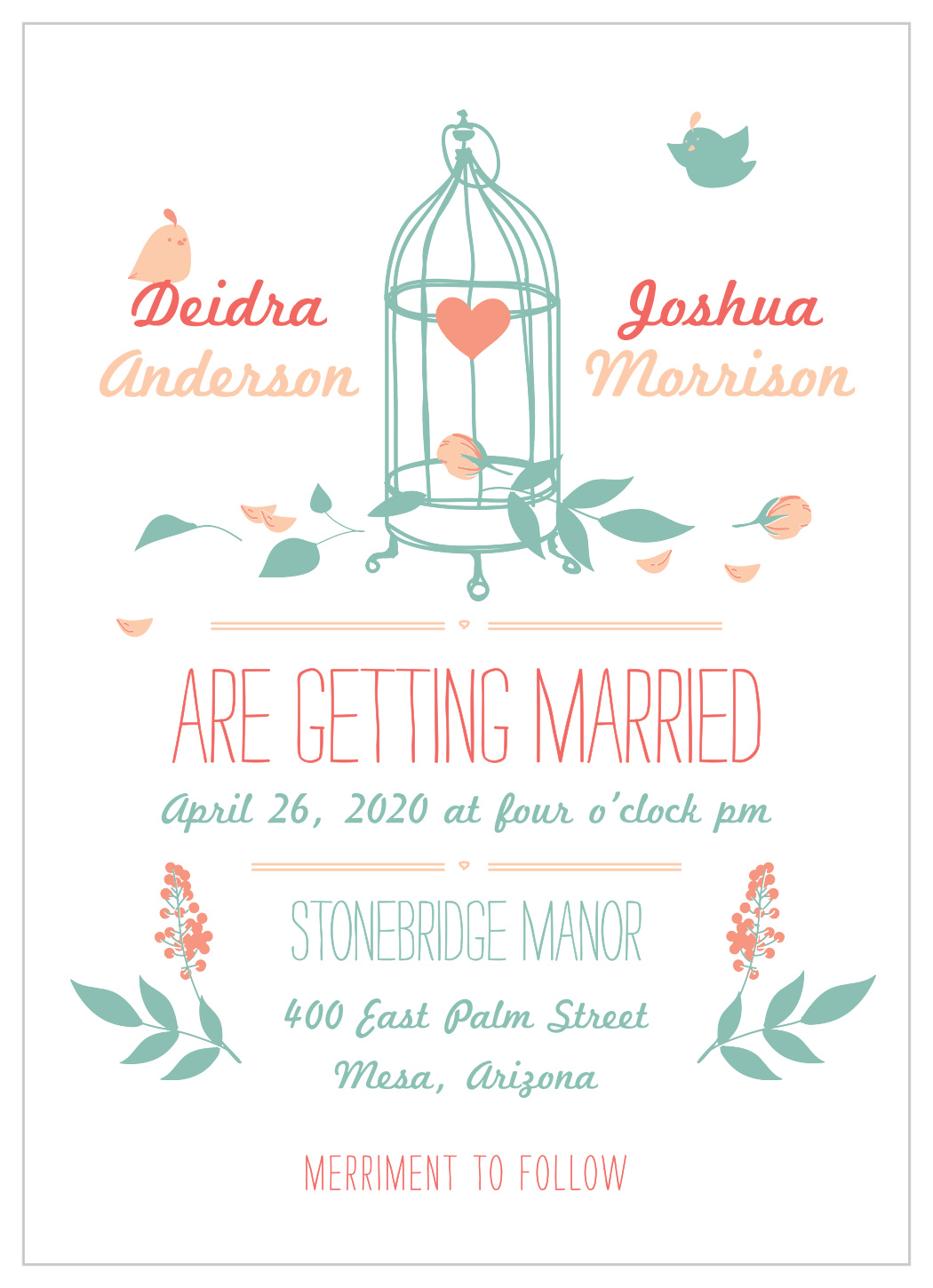 Love Birds Wedding Invitations