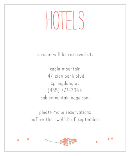 Love Birds Accommodation Cards