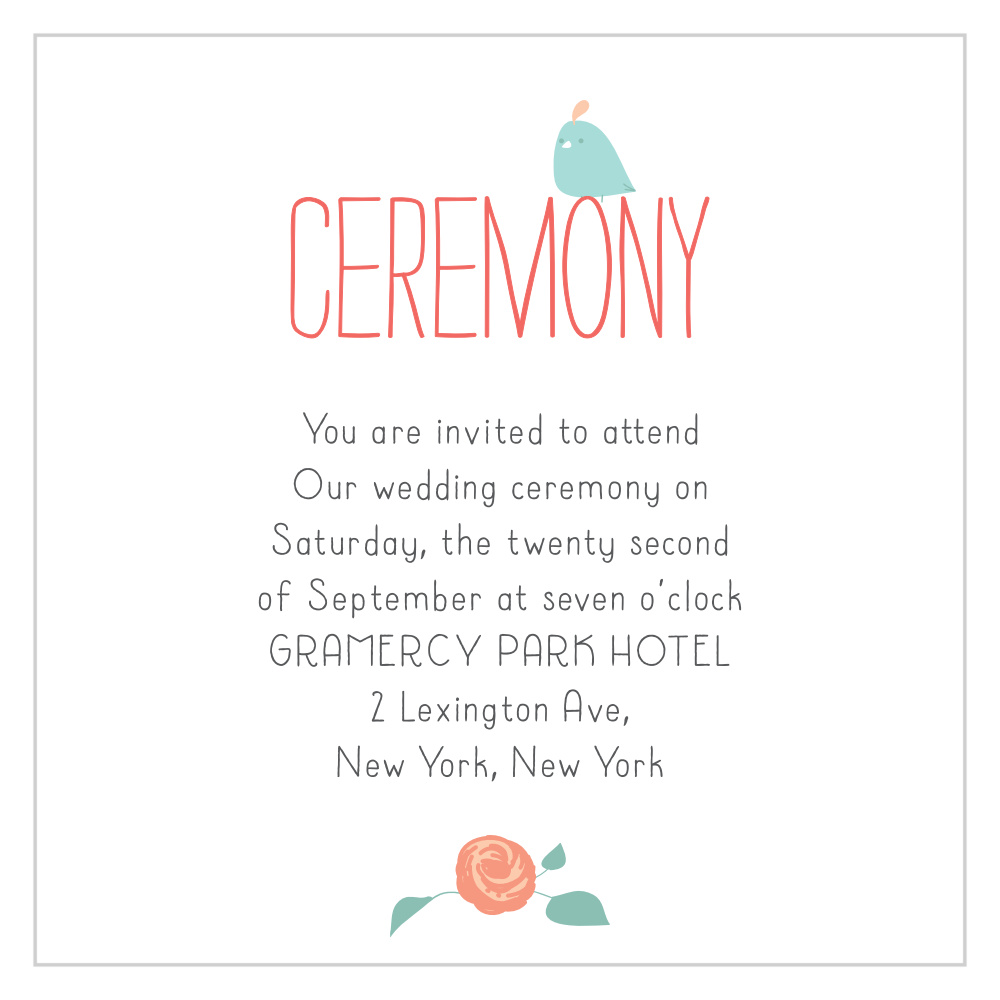 Love Birds Ceremony Cards