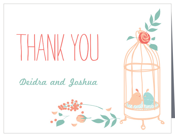 Love Birds Wedding Thank You Cards