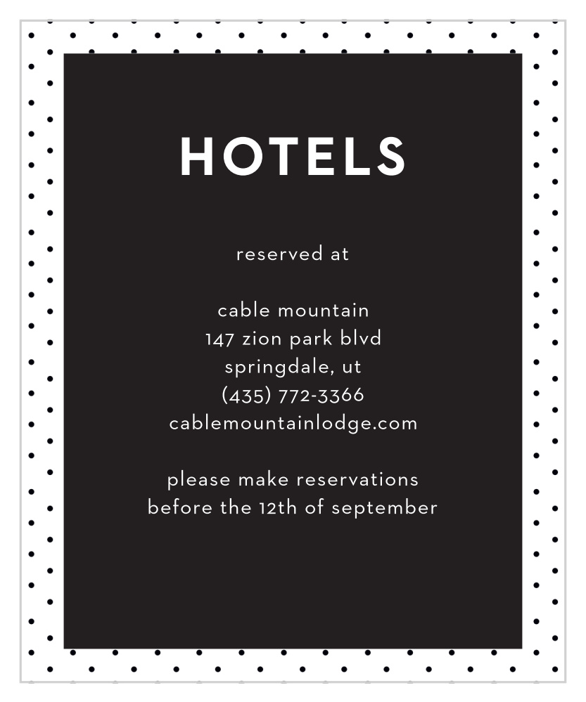 High Contrast Accommodation Cards