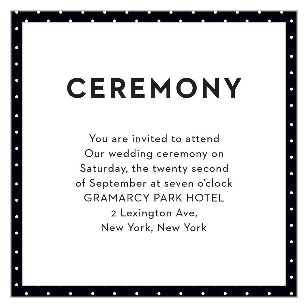 High Contrast Ceremony Cards