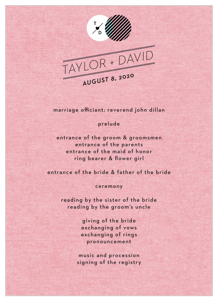 Modern Day Love Wedding Programs