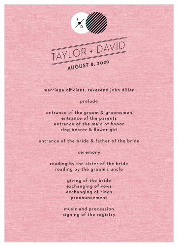 Modern Day Love Wedding Programs