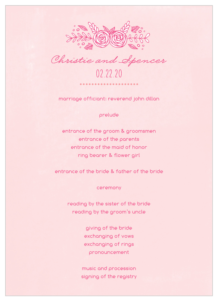 In Bloom Wedding Programs