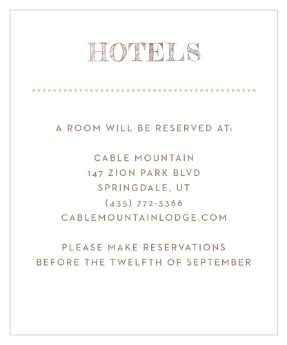 Modern Gold Accommodation Cards