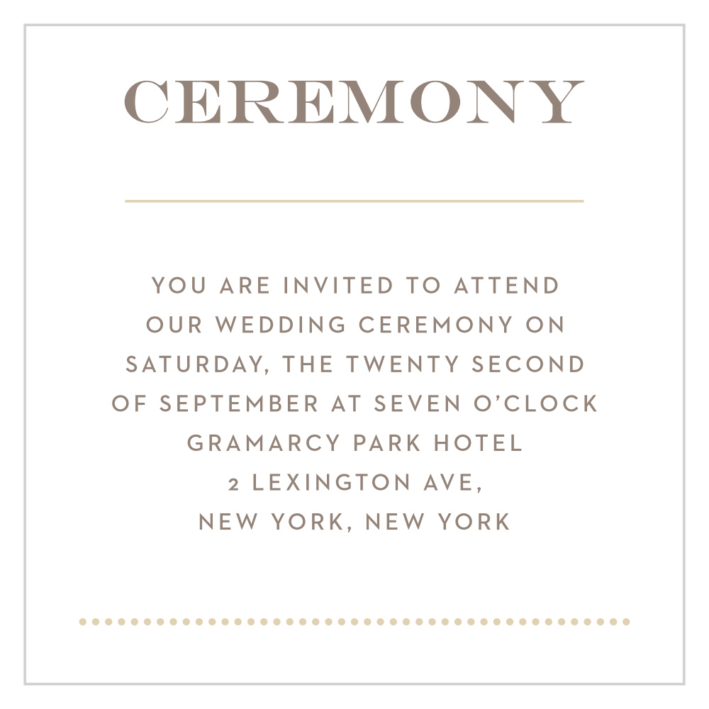 Modern Gold Ceremony Cards