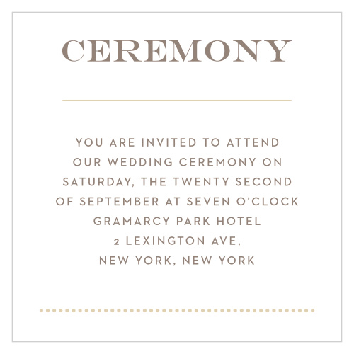 Modern Gold Ceremony Cards