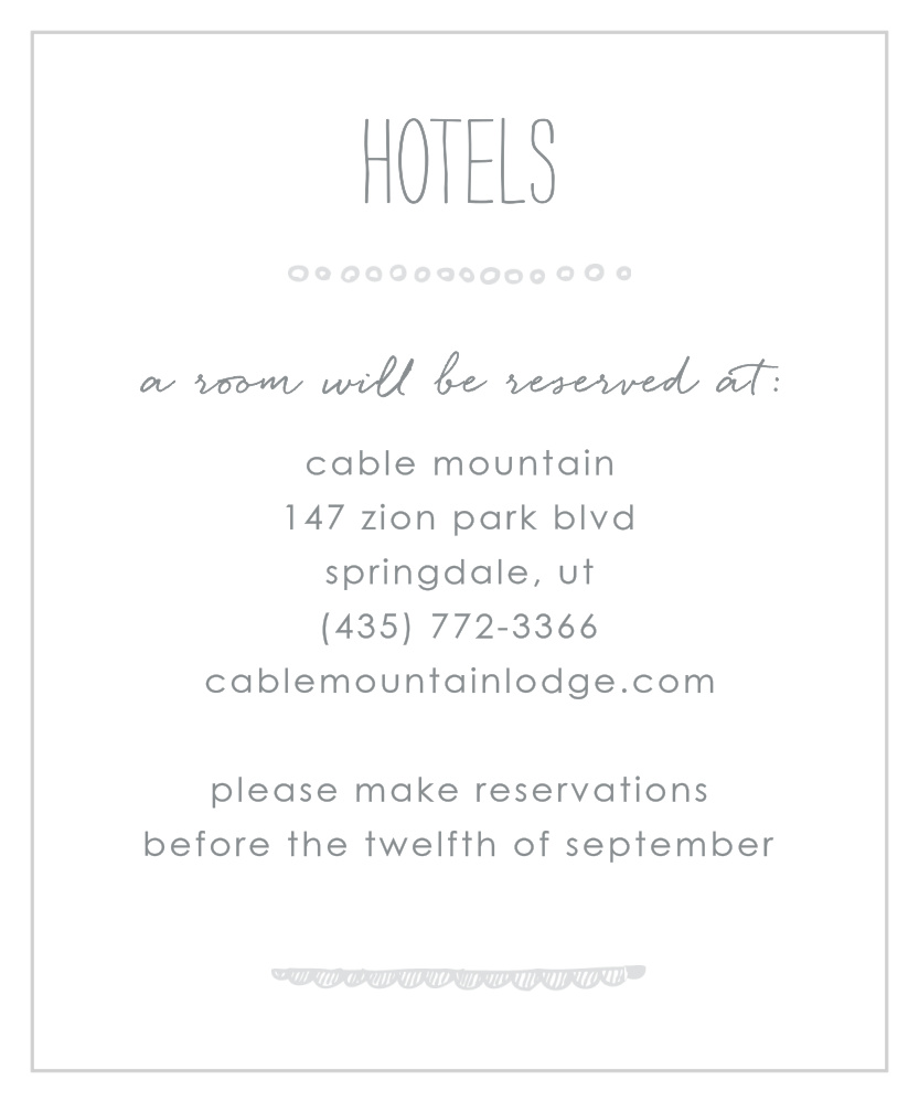 Keep It Simple Accommodation Cards