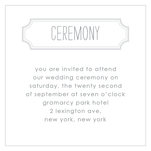 Keep It Simple Ceremony Cards