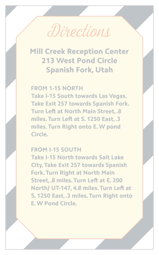 Ribbon & Stripes Direction Cards
