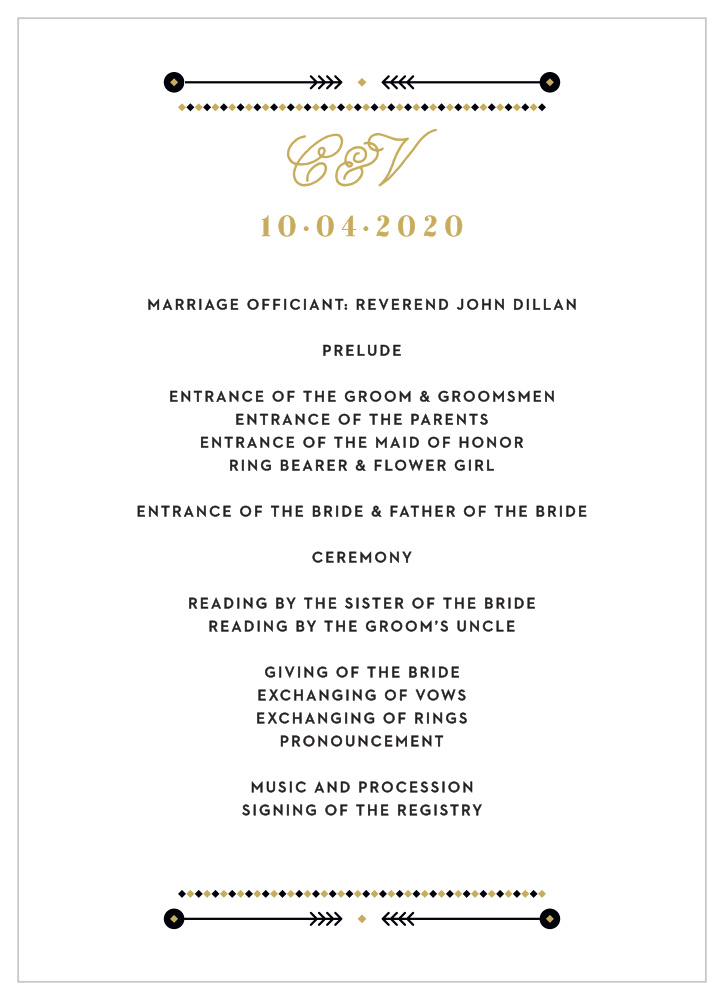 Modern Story Wedding Programs