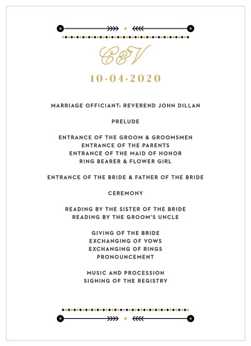 Modern Story Wedding Programs
