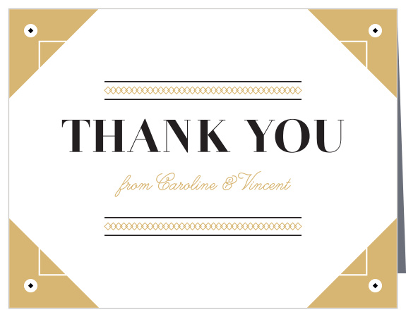 Modern Story Foil Wedding Thank You Cards