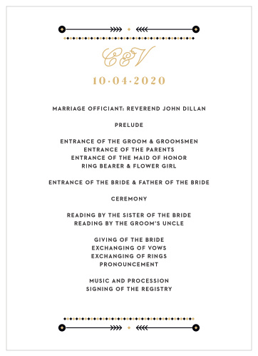 Modern Story Foil Wedding Programs