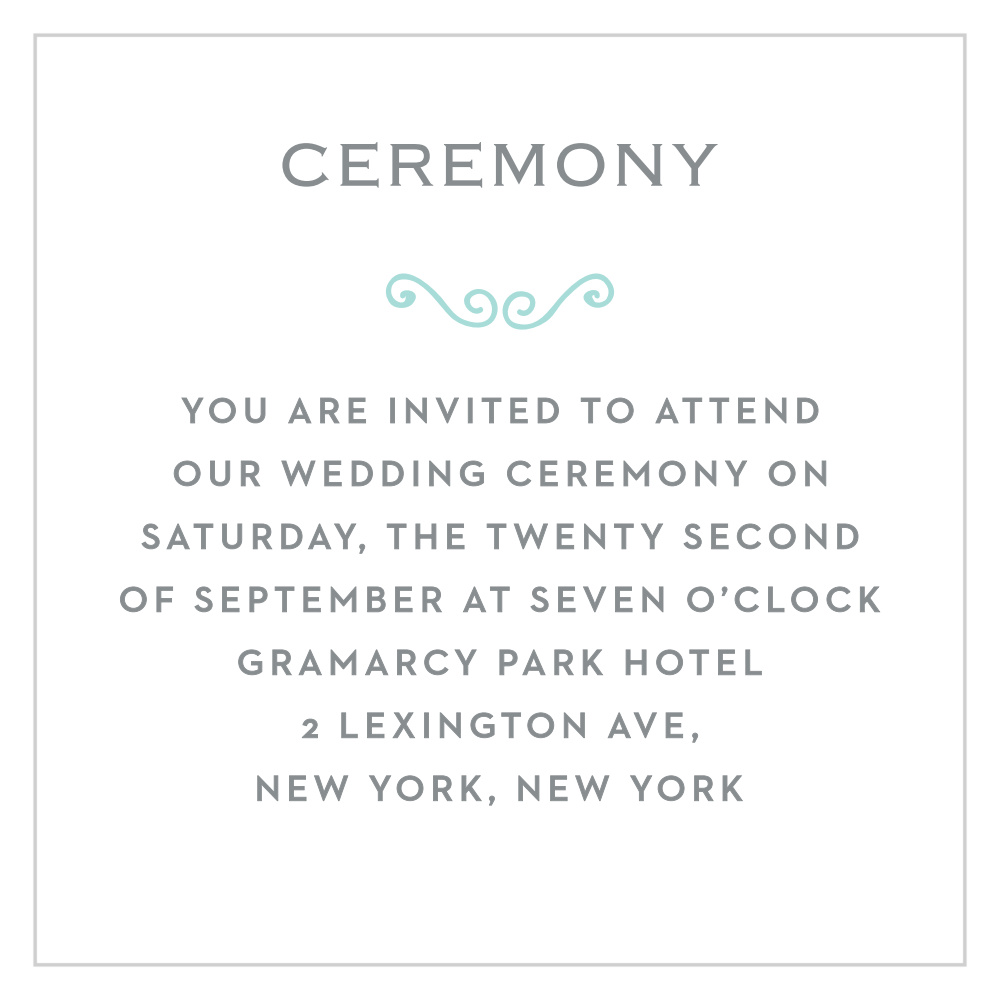 Classy & Curly Ceremony Cards