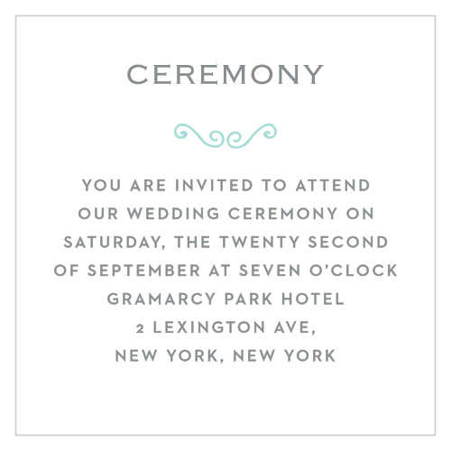 Classy & Curly Ceremony Cards