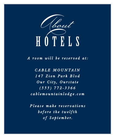 Ribbon & Damask Accommodation Cards