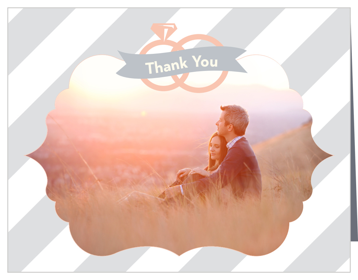Ribbon & Stripes Wedding Thank You Cards