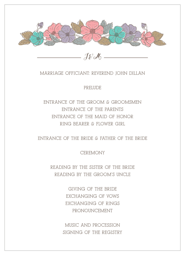 Proper Painterly Wedding Programs
